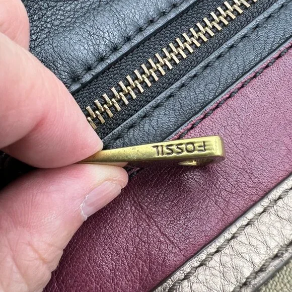 Fossil Explorer Two-Tone Leather Crossbody Bag